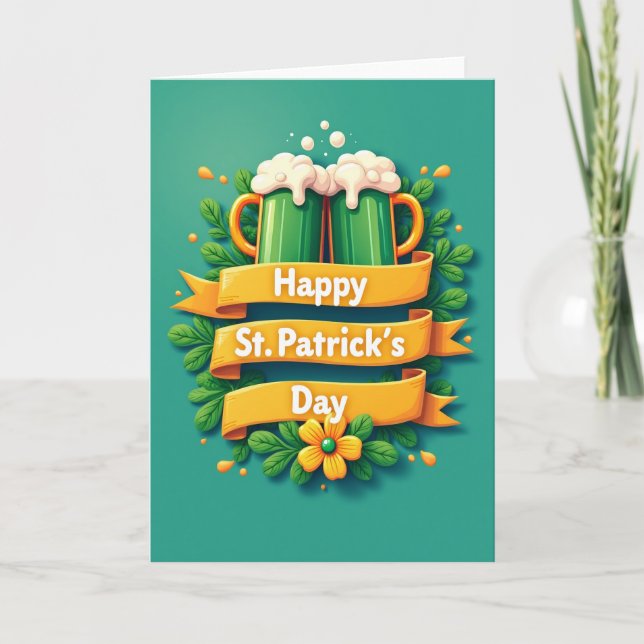 Carte de Mugs de Bière de la Saint-Patrick (Devant)