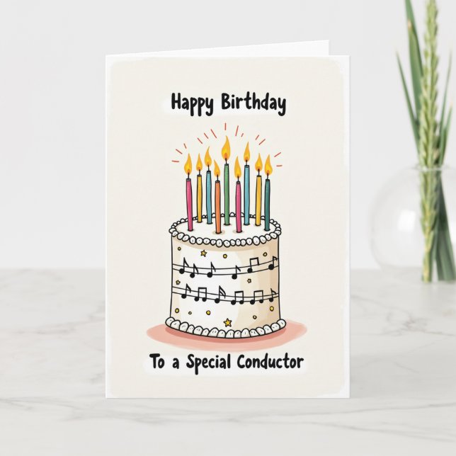 Carte de Musique d'Anniversaire avec Gâteau (Devant)
