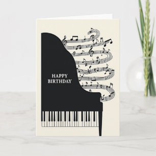 Carte de musique d'anniversaire mélodique