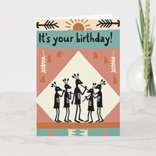 Carte de musique d'anniversaire tribale