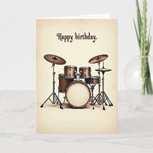 Carte de musique de batterie pour anniversaire