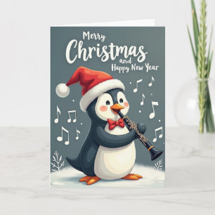 Carte de musique de pingouin enchantée