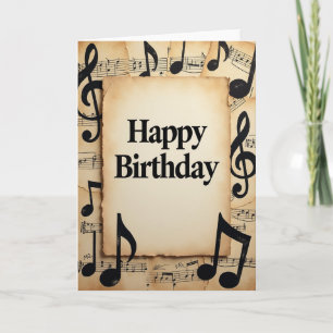 Carte de musique mélodique d'anniversaire défilant