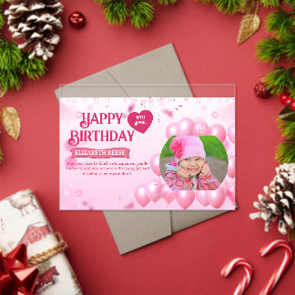 Carte de naissance avec photo et invitation à joue