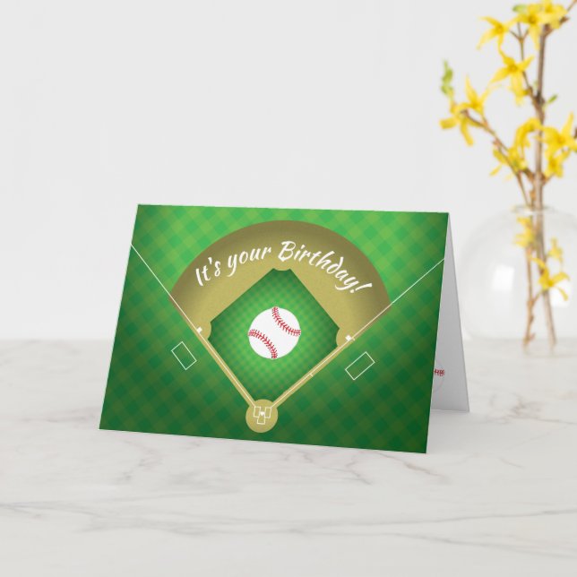 Carte de naissance de baseball en losange avec des (Fleur jaune)