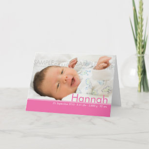 Carte de naissance de Candy Colors Pink