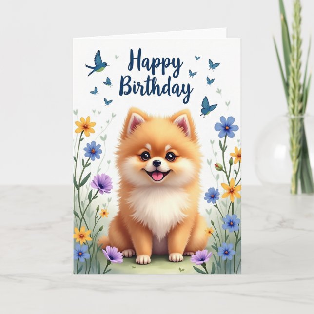 Carte de naissance de chiot mignonne (Devant)