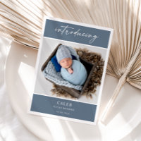 Carte de naissance élégante et chic avec photo