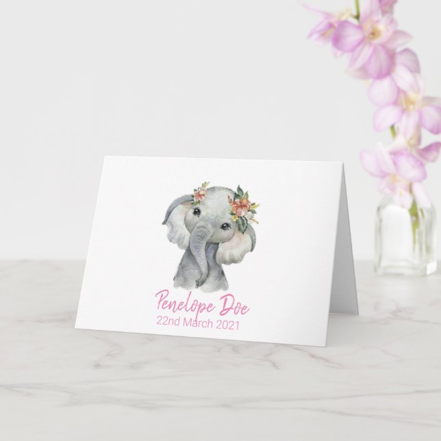 Carte de naissance Ellie (Orchidée)
