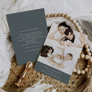 Carte de naissance formelle grise pour bébé avec p