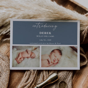 Carte de naissance minimale avec photo pour annonc