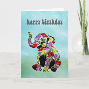 Carte de naissance personnalisée pour éléphant béb