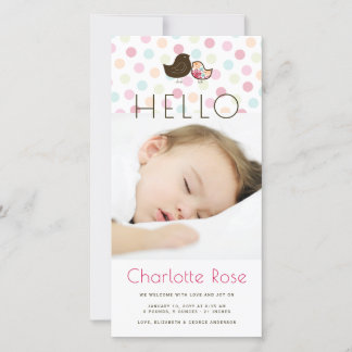 Carte de naissance photo Candy Damask Chicks