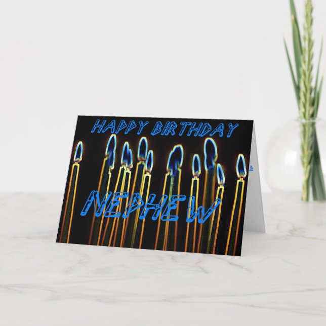 Carte de neveu de joyeux anniversaire de bougie (Devant)