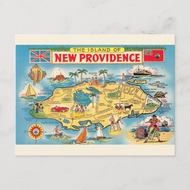Carte de New Providence Bahamas (Devant)