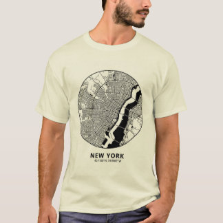 Carte de New York City T-Shirt – Noir & Blanc Mini