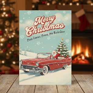 Carte de Noël 1950 avec Santa Rétro