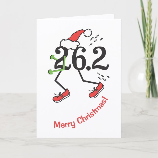 Carte de Noël 26,2 Marathon Runner (Devant)