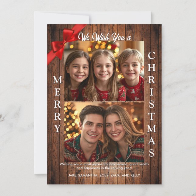 Carte de Noël 3 photos Deck the Halls (Dos)
