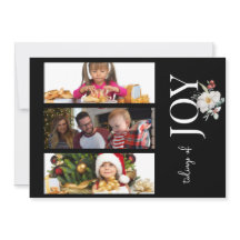 CARTE DE NOËL 3 PHOTOS - JOIE