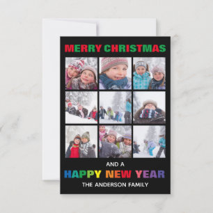 Carte de Noël 3x5 Collage Arc-en-ciel Joyeux Noël