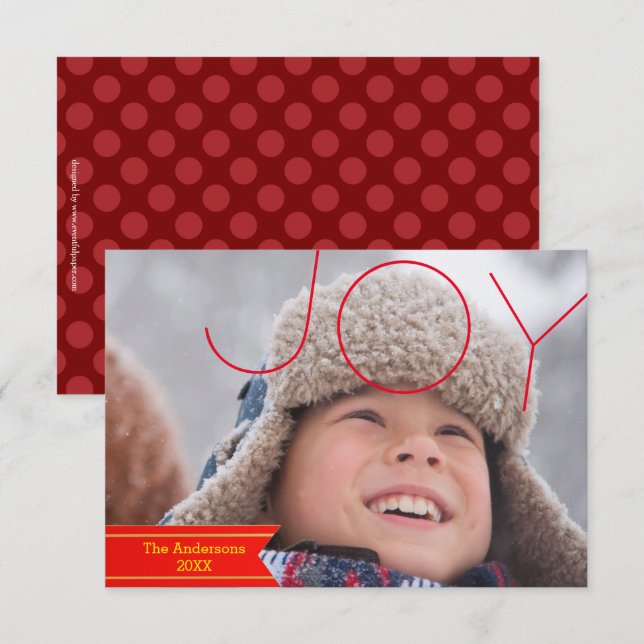 Carte de Noël 3x5 Joy Photo (Devant / Derrière)