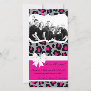 Carte de Noël 4x8 Gris Black Cheetah
