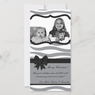 Carte de Noël 4x8 Gris noir Zèbre Prin PHOTO