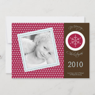 Carte de Noël 5x7 Red Brown Polka point PHOTO