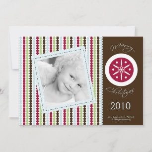 Carte de Noël 5x7 Red Brown Polka point PHOTO