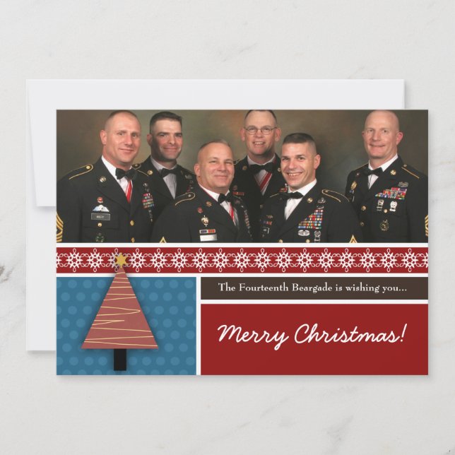 Carte de Noël 5x7 Red Christmas Tree (Devant)