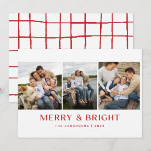 Carte de Noël à 3 photos Merry & Bright
