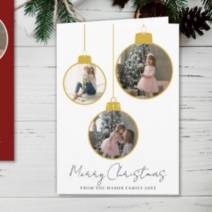 Carte de Noël à boule décorative avec 3 photos « J