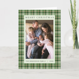 Carte de Noël à carreaux avec photo