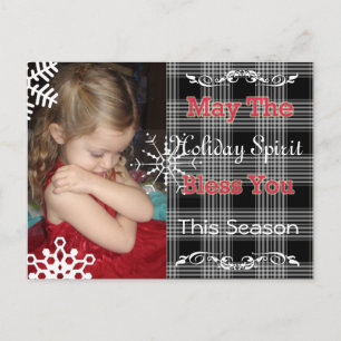 Carte de Noël à carreaux noirs personnalisable !
