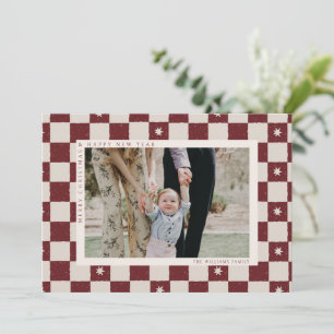 Carte de Noël à carreaux photo pour les fêtes de f