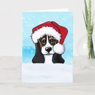 Carte de Noël à chiot Basset Hound