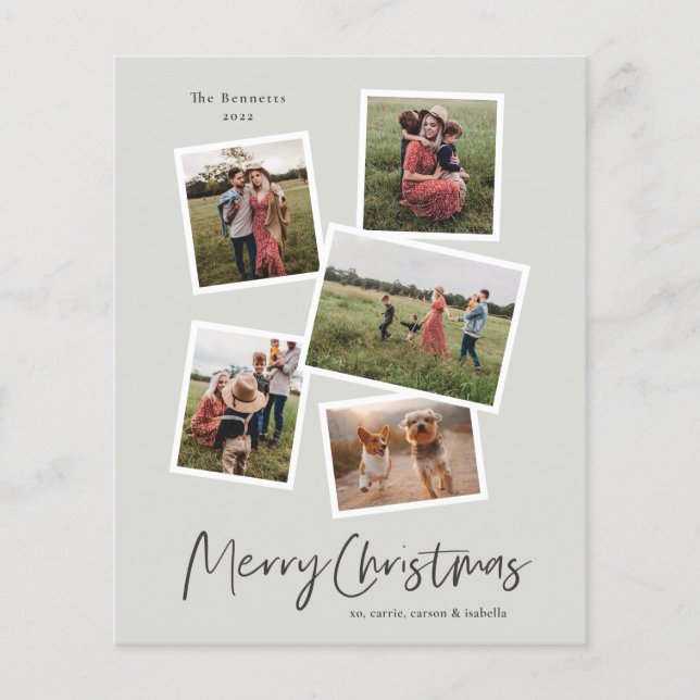 Carte de Noël à collage photo Budget Joyeux Noël (Devant)