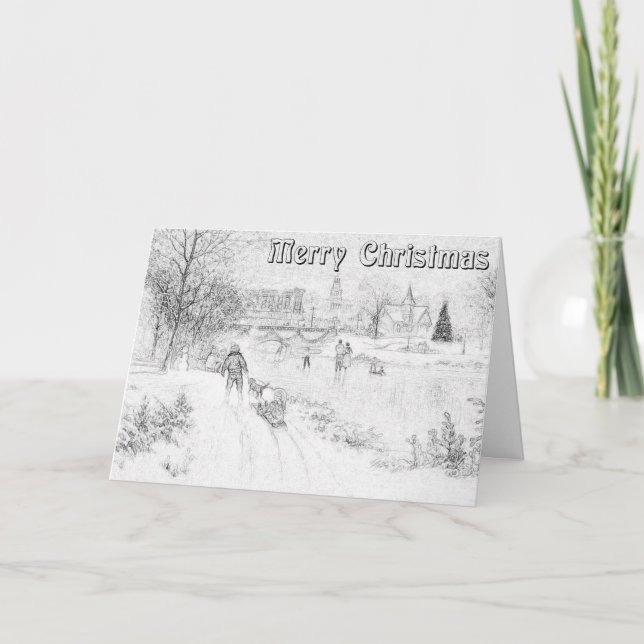 Carte de Noël à colorier pour adultes (Devant)