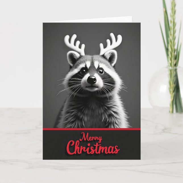 Carte de Noël à créature à bois (Devant)