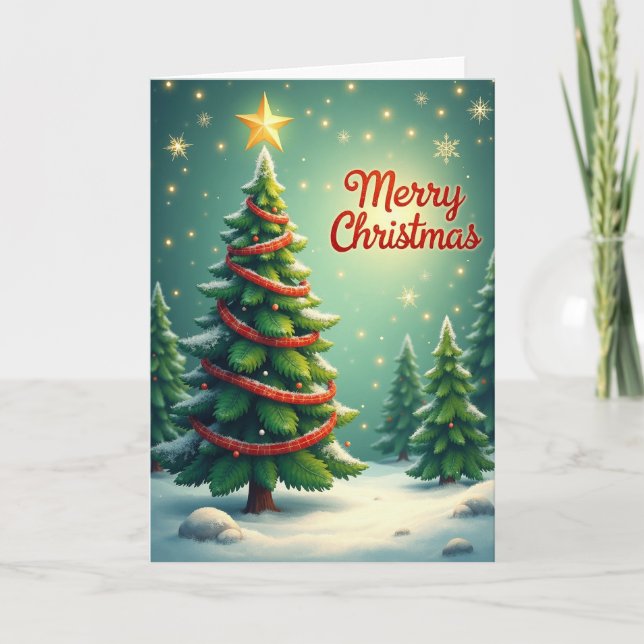 Carte de Noël à effet Bokeh étoilé (Devant)