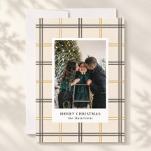 Carte de Noël à fenêtre à carreaux et double rayur