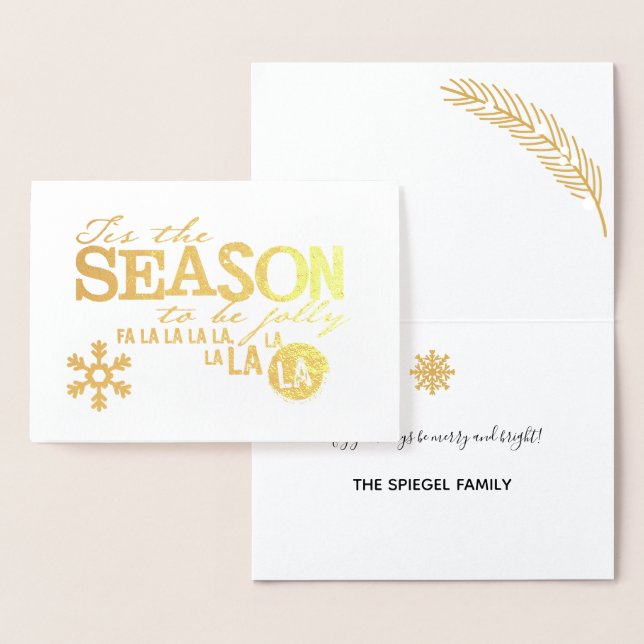 Carte de Noël à Feuille d'Or (Affichage)