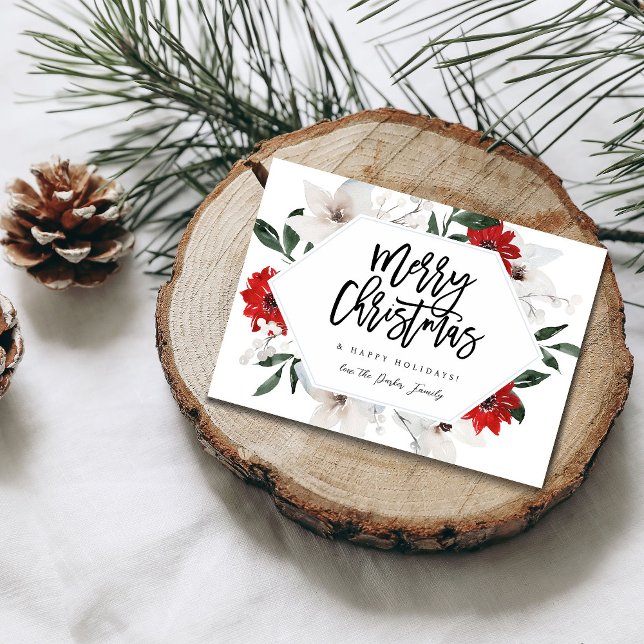 Carte de Noël à fleurs rouges et blanches (Créateur téléchargé)