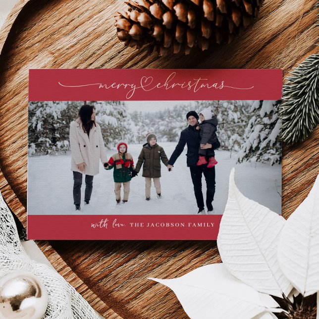 Carte de Noël à grille de photo avec écriture cœur (Créateur téléchargé)