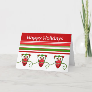 Carte de Noël à la chouette