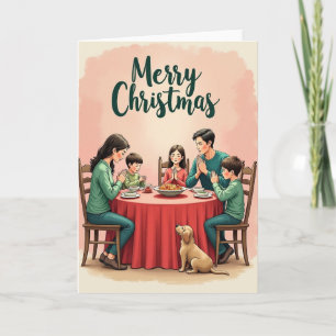 Carte de Noël à la famille à l'aquarelle