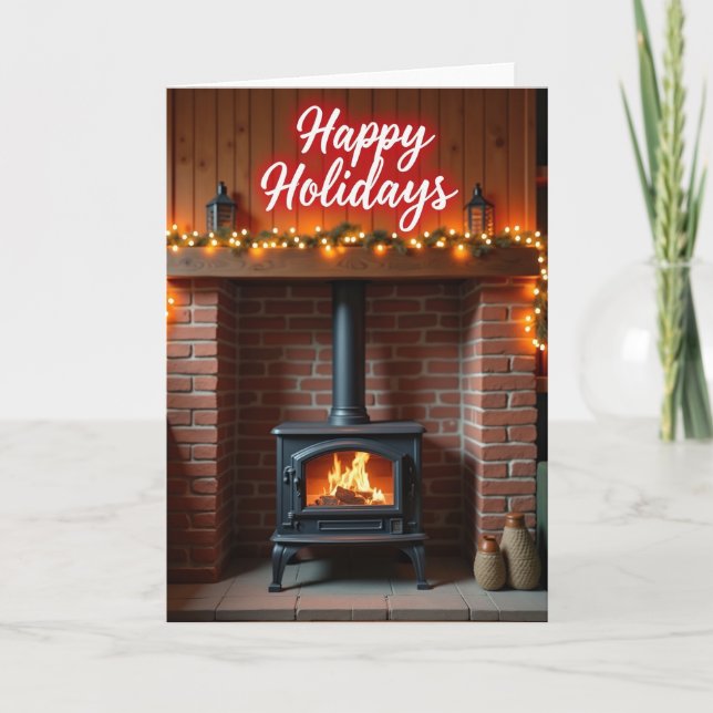 Carte de Noël à la guirlande lumineuse (Devant)