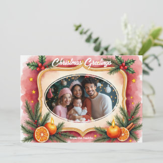 Carte de Noël à la lumière des bougies et au citro
