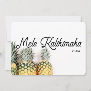 Carte de Noël à l'ananas tropical Mele Kalikimaka